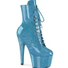 Baby Bleues glitter 18 cm pleaser bottines talons hauts femme