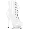 Blanc 15,5 cm BLONDIE-R-1020 bottines à plateforme lacets talon en verni