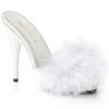 Blanc 13 cm POISE-501F plumes de marabout Mules Chaussures