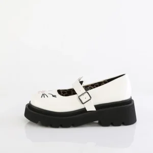 Blanc 6,5 cm RENEGADE-56 emo chaussures mary jane à boucles