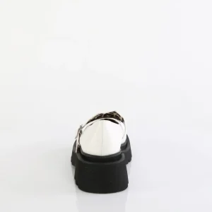 Blanc 6,5 cm RENEGADE-56 emo chaussures mary jane à boucles