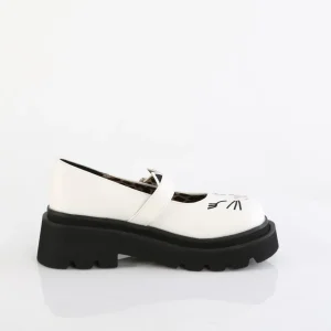Blanc 6,5 cm RENEGADE-56 emo chaussures mary jane à boucles