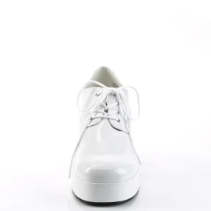 Blanc PIMP-02 chaussures proxénète hommes avec talon aquarium poisson rouge