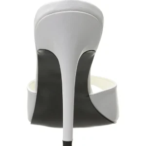 Blanc Similicuir 10 cm CLASSIQUE-01 grande taille mules femmes