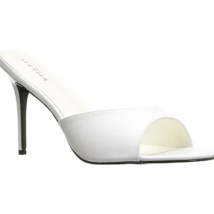 Blanc Similicuir 10 cm CLASSIQUE-01 grande taille mules femmes