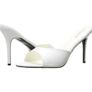 Blanc Similicuir 10 cm CLASSIQUE-01 grande taille mules femmes