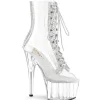 Blanc transparent 18 cm ADORE-1021C-2 bottines de striptease
