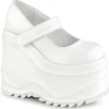 Blanc Vegan 15 cm WAVE-32 escarpins mary jane plateforme compensé