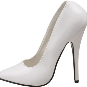 Blanc Verni 15 cm DOMINA-420 talon aiguille très haut et bout pointu