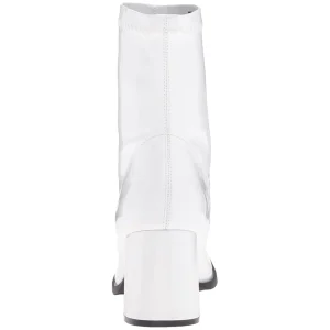 Blanc Verni 7,5 cm GOGO-150 bottines à talons épais stretch