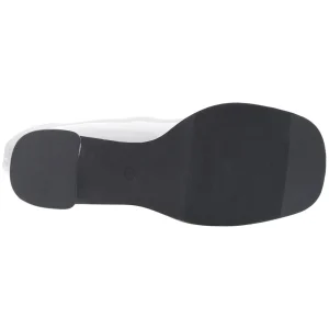 Blanc Verni 7,5 cm GOGO-150 bottines à talons épais stretch