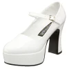 Blanc Verni 11 cm MARYJANE-50 Mary Jane Escarpins Haut Talon