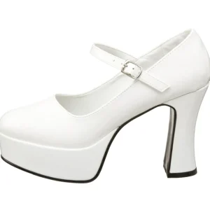 Blanc Verni 11 cm MARYJANE-50 Mary Jane Escarpins Haut Talon