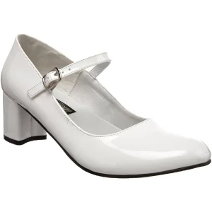 Blanc Verni 5 cm SCHOOLGIRL-50 Chaussures Escarpins Classiques