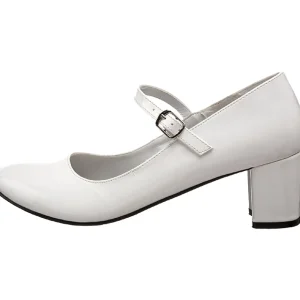 Blanc Verni 5 cm SCHOOLGIRL-50 Chaussures Escarpins Classiques
