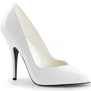 Blanc Verni 13 cm SEDUCE-420V escarpins à bout pointu