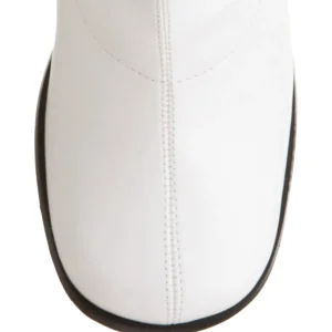 Blanches bottes hautes vinyle - années 70 en - hippie disco gogo botte haute à talon carré 7,5 cm