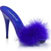 Bleu 13 cm POISE-501F plumes de marabout Mules Chaussures