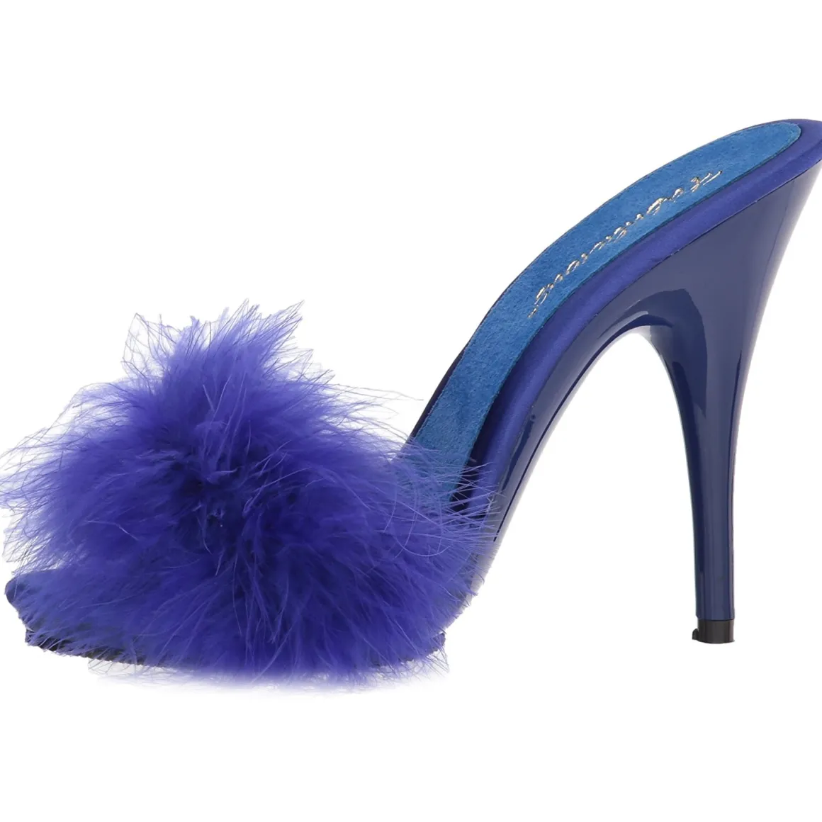 bleu__cm_poisef_plumes_de_2.webp Bleu 13 cm POISE-501F plumes de marabout Mules Chaussures
