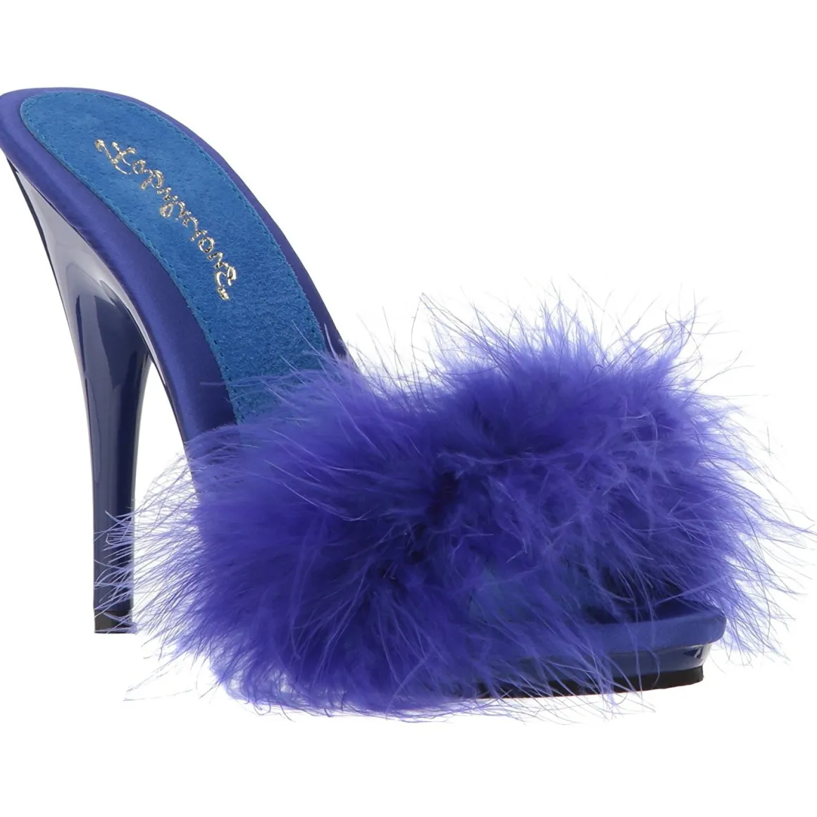 bleu__cm_poisef_plumes_de_6.webp Bleu 13 cm POISE-501F plumes de marabout Mules Chaussures