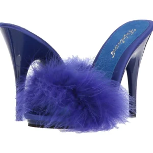 Bleu 13 cm POISE-501F plumes de marabout Mules Chaussures