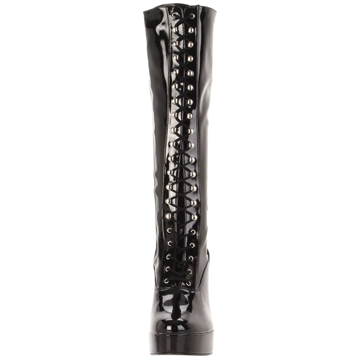 bottes_lacets_plateforme__3-5.webp Bottes lacets plateforme noires verni années 70 - hippie disco gogo botte haute à talon carré 13 cm