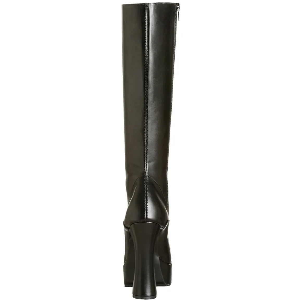bottes_lacets_plateforme__4-3.webp Bottes lacets plateforme noires vinyle années 70 - hippie disco gogo botte haute à talon carré 13 cm