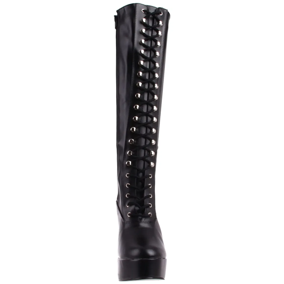 bottes_lacets_plateforme__4-6.webp Bottes lacets plateforme noires vinyle années 70 - hippie disco gogo botte haute à talon carré 13 cm