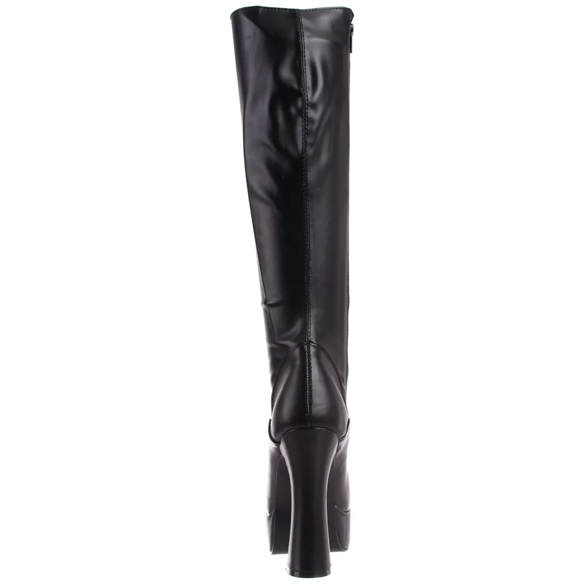 bottes_lacets_plateforme__5-6.webp Bottes lacets plateforme noires vinyle années 70 - hippie disco gogo botte haute à talon carré 13 cm