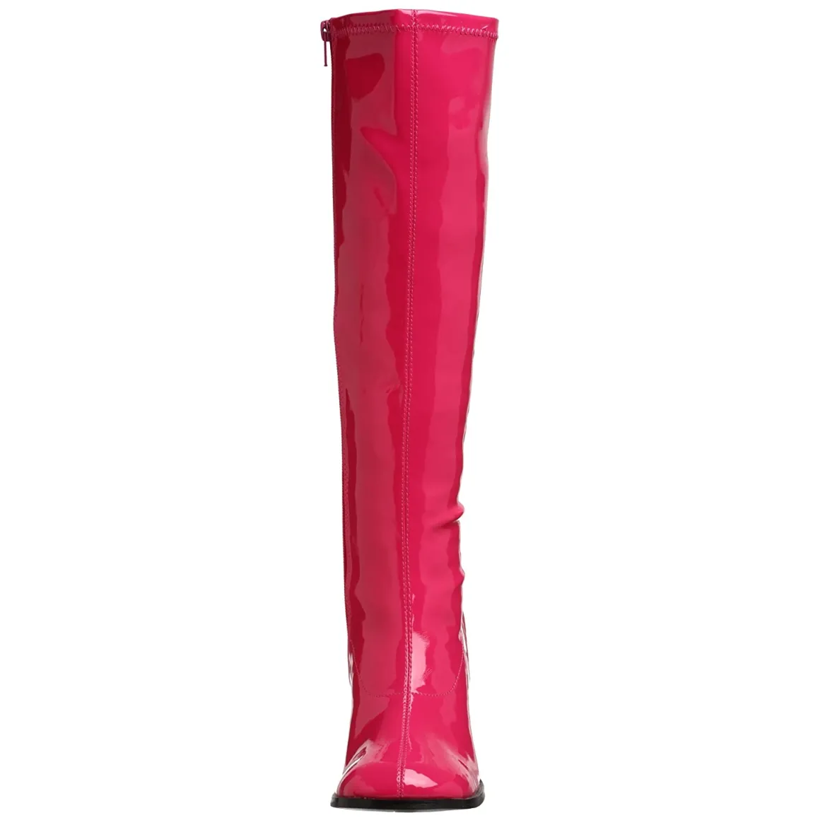bottes_pink_en_cuir_verni_3.webp Bottes pink en cuir verni années 70 - hippie disco gogo botte haute à talon carré 7,5 cm