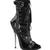 Bottines hautes talons aiguilles en métal 16 cm stiletto bottines pointues femme noeud papillon