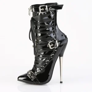 Bottines hautes talons aiguilles en métal 16 cm stiletto bottines pointues femme noeud papillon