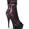 Bourgogne 15 cm DELIGHT-1008SQ bottines a paillettes pour femmes