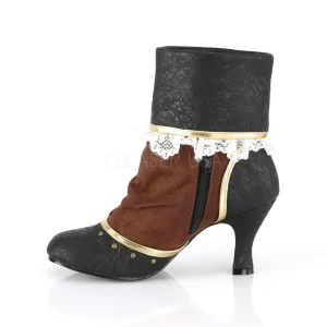 Brun Noir Microfibre 7,5 cm MATEY-115 Retro Bottines Hautes