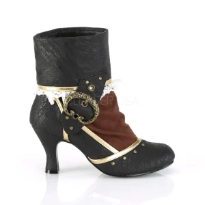 Brun Noir Microfibre 7,5 cm MATEY-115 Retro Bottines Hautes