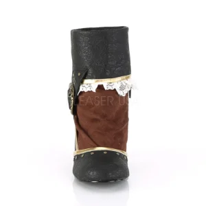 Brun Noir Microfibre 7,5 cm MATEY-115 Retro Bottines Hautes