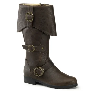 CARRIBEAN-299 marron mousquetaire botte de capitaine bottes de pirates hommes