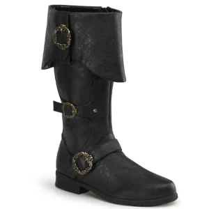 CARRIBEAN-299 noires mousquetaire botte de capitaine bottes pirates hommes