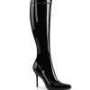 Cuir verni 13 cm CLASSIQUE-2000 bottes à talon aiguille bout pointu