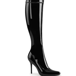 Cuir verni 13 cm CLASSIQUE-2000 bottes à talon aiguille bout pointu