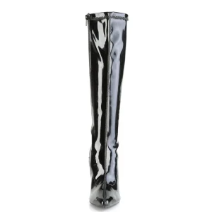 Cuir verni 13 cm CLASSIQUE-2000 bottes à talon aiguille bout pointu