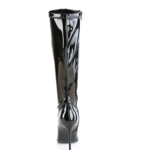 Cuir verni 13 cm CLASSIQUE-2000 bottes à talon aiguille bout pointu