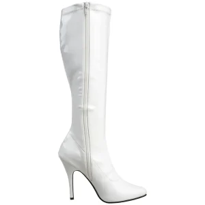 Cuir verni blanches 13 cm SEDUCE-2000 bottes à talon aiguille bout pointu