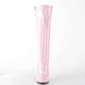 Cuir vernis roses 13 cm SEDUCE-2000 bottes à talon aiguille bout pointu