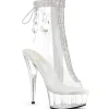 DELIGHT - 15 cm bottine talon haut femme pleaser strass transparentes