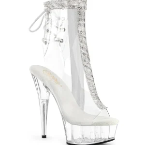 DELIGHT - 15 cm bottine talon haut femme pleaser strass transparentes