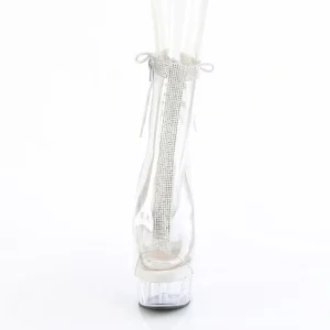 DELIGHT - 15 cm bottine talon haut femme pleaser strass transparentes