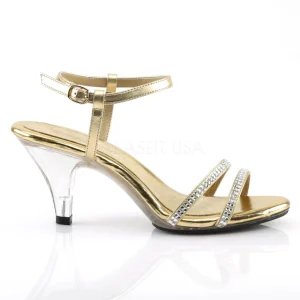 Dorée pierre strass 8 cm BELLE-316 chaussures travesti