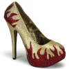 Dorée Pierres Scintillantes 14,5 cm Burlesque TEEZE-27 Chaussures femmes a talon