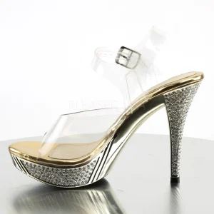 Dorée Strass 12 cm ELEGANT-408 Plateforme Sandales Talons Hauts